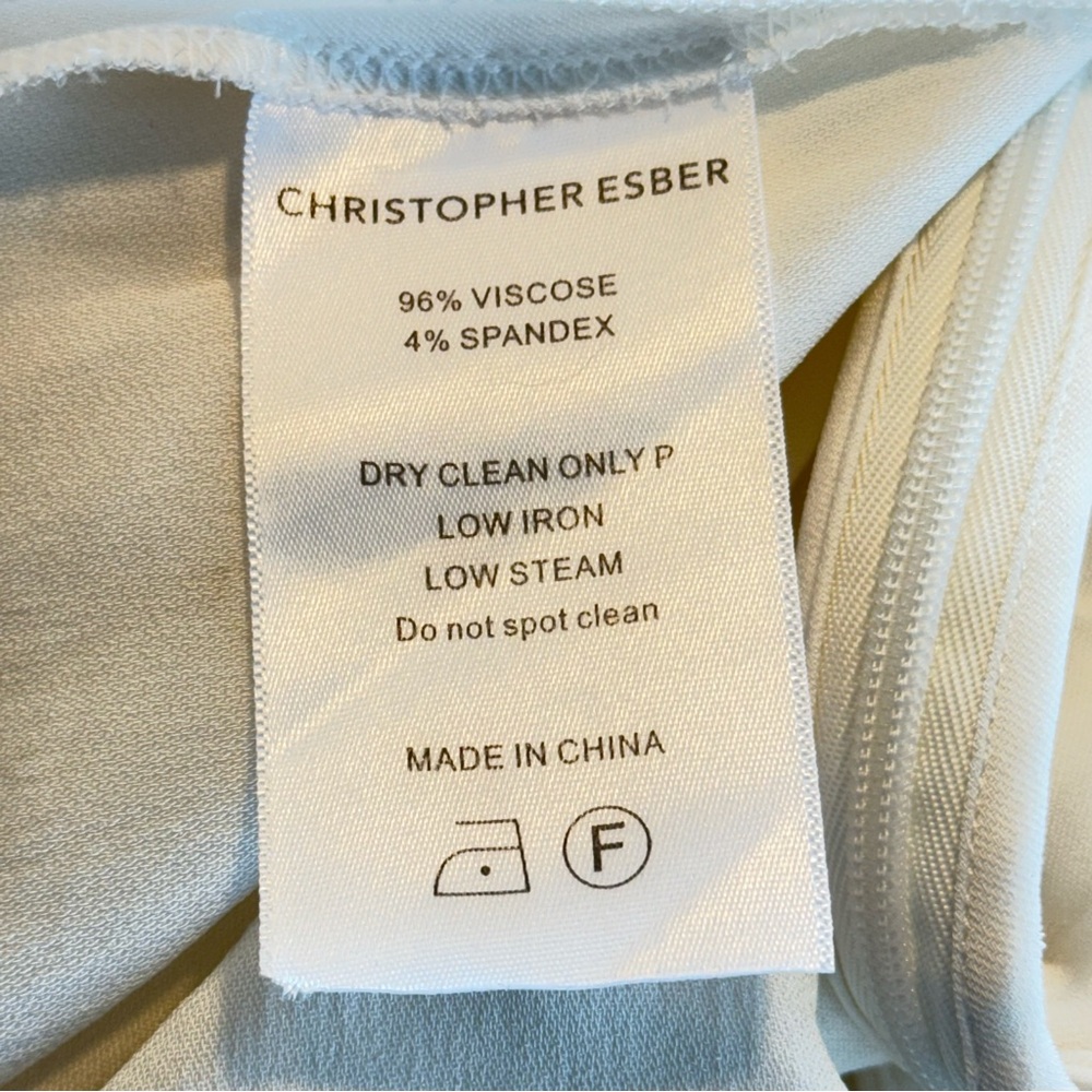 Christopher Esber NEW Disconnect Ruched Ivory Halter Formal Maxi Dress Size 4 - Picture 10 of 10